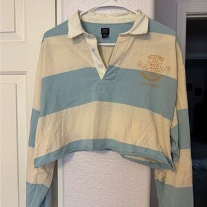 BDG cropped striped polo rugby Shirt